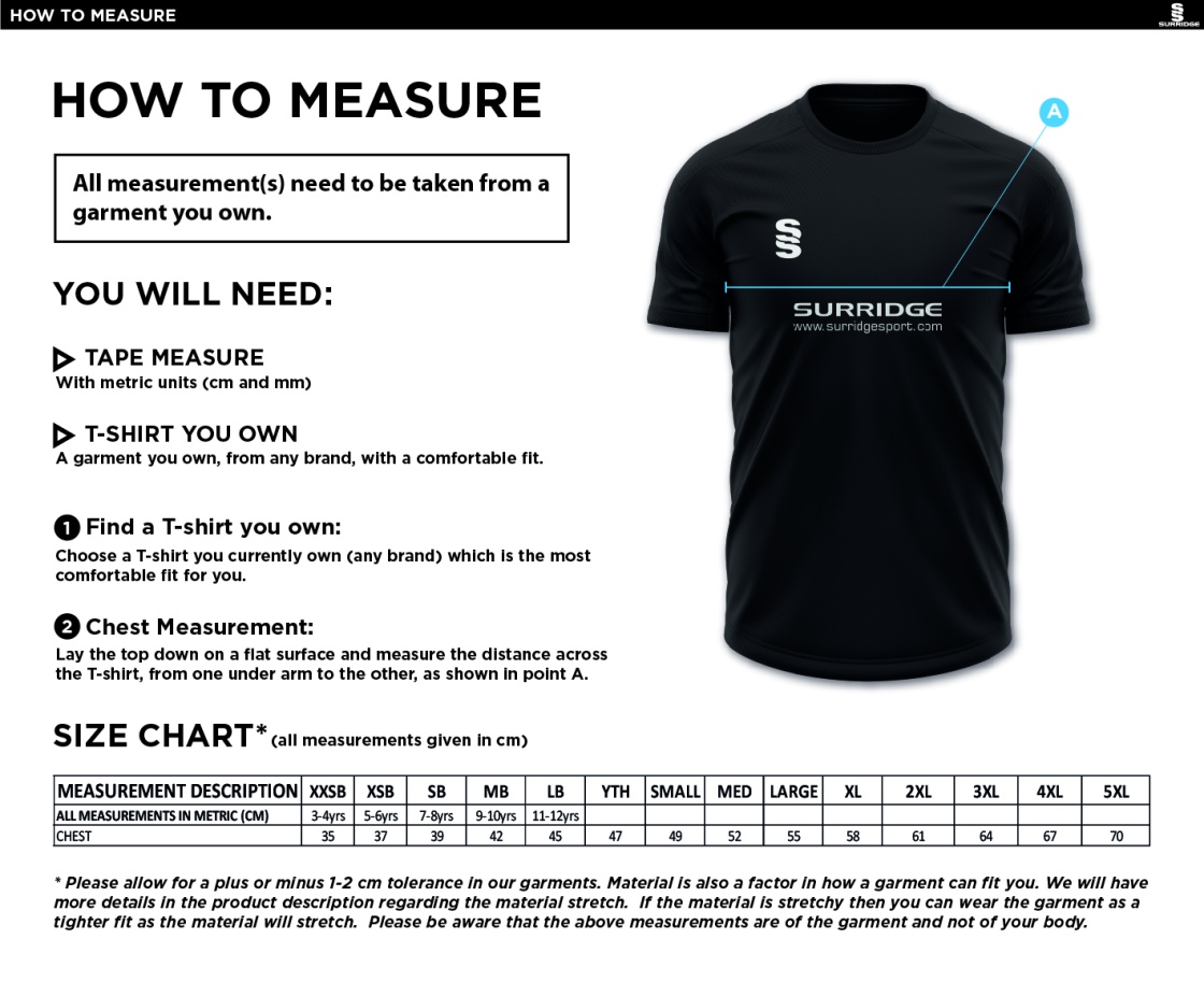 Nocton CC - Blade Polo - Size Guide